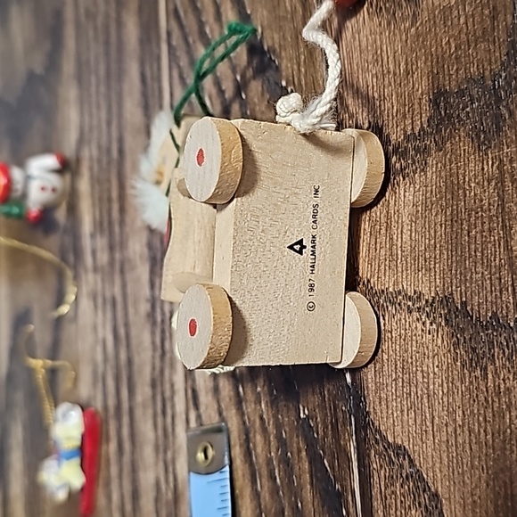 Wooden bundle Christmas ornaments Hallmark chair bird deer tiny rocking horse - Picture 9 of 16